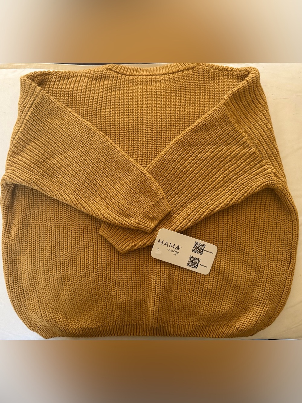 NWT Mama & Mini Me Chunky Knit Crewneck Sweater In Mustard Yellow~ Multi Sizes - Picture 2 of 4